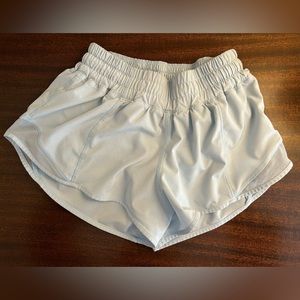Lululemon Hotty Hot Shorts, size 2, light blue, very good used condition.